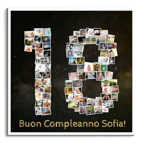 Crea la tua Collage di Foto a Forma di Numero 18: Sorprendi con un Regalo Unico!