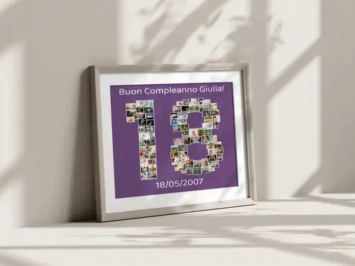 Collage a Forma di Numero '18' Personalizzabile