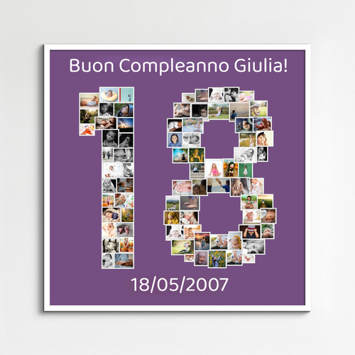 Crea la tua Collage di Foto a Forma di Numero 18: Sorprendi con un Regalo Unico!