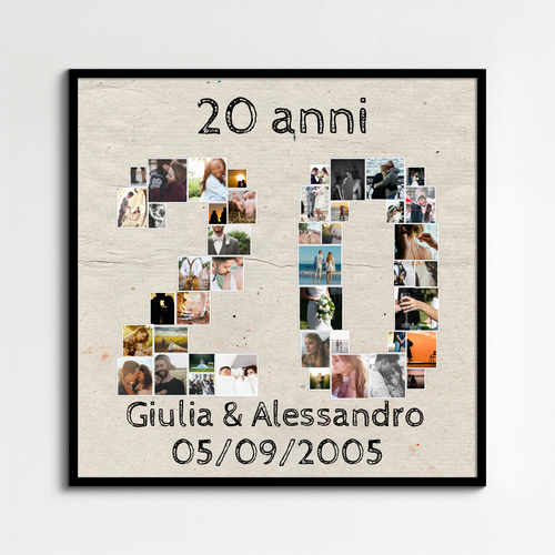 Crea collage foto "20" per il compleanno: personalizza e sorprendi!