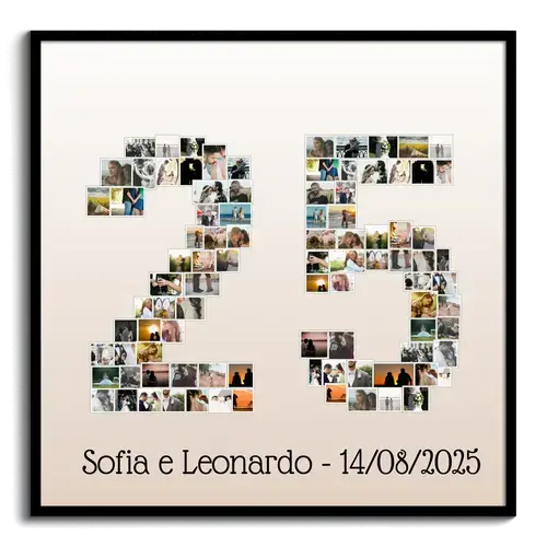 Crea la tua Collage 25 con foto per Anniversario o Evento Speciale Crea la tua Collage 25 con foto per Anniversario o Evento Speciale
