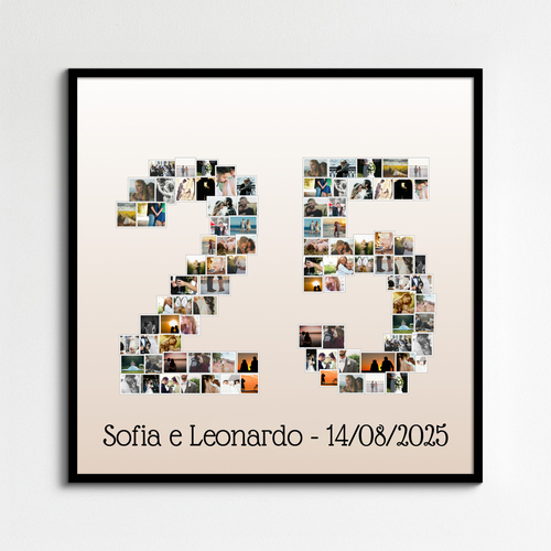 Crea la tua Collage 25 con foto per Anniversario o Evento Speciale