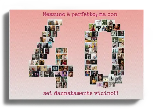 Crea la tua Collage "40" personalizzata per momenti indimenticabili