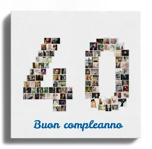 Collage fotografica "40" personalizzabile