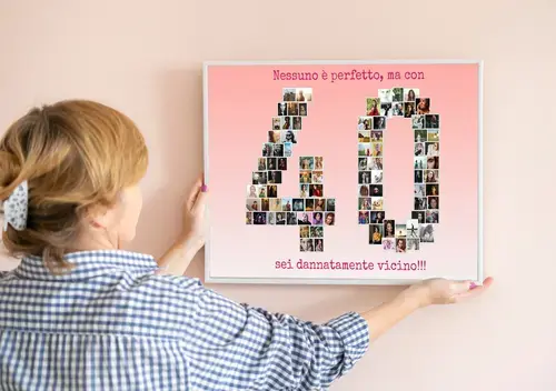 Collage fotografica "40" personalizzabile