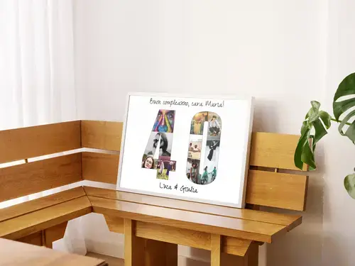 Collage fotografica "40" personalizzabile