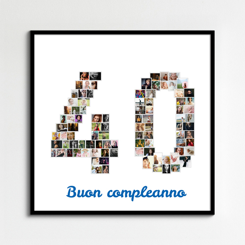 Crea la tua Collage "40" personalizzata per momenti indimenticabili