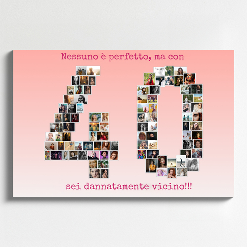 Crea la tua Collage "40" personalizzata per momenti indimenticabili