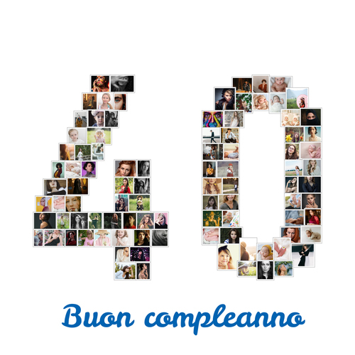 Crea la tua Collage "40" personalizzata per momenti indimenticabili