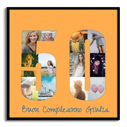 Crea una Collage Foto per 50 Anni: Regalo Unico per Compleanno o Nozze d'Oro