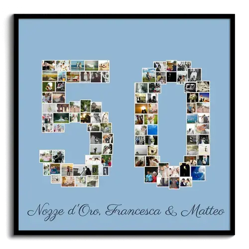 Crea una Collage Foto per 50 Anni: Regalo Unico per Compleanno o Nozze d'Oro