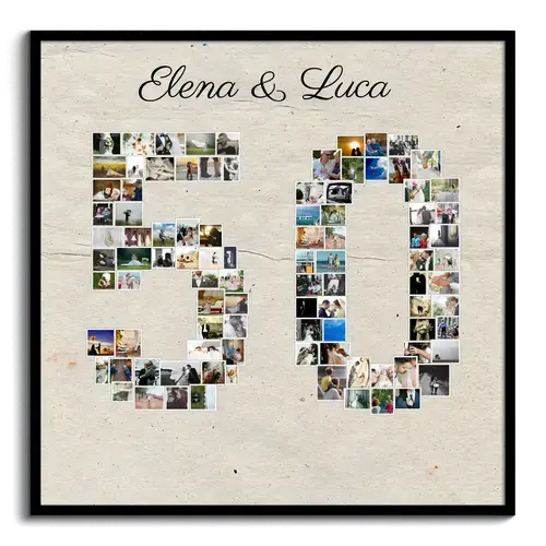 Crea una Collage Foto per 50 Anni: Regalo Unico per Compleanno o Nozze d'Oro