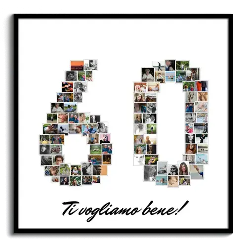 Collage "60" Foto Anniversario - Regala un Ricordo Unico