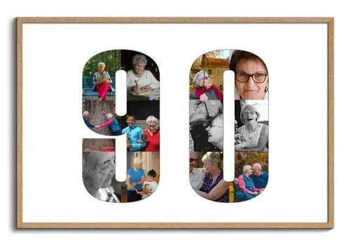 Collage di foto per 90 anni: Personalizza e crea il tuo regalo unico!