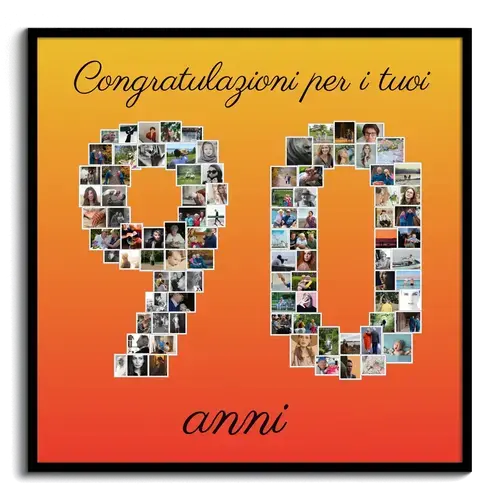 Collage di foto per 90 anni: Personalizza e crea il tuo regalo unico!