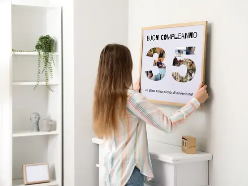 Collage Foto "35" Compleanno Personalizzabile