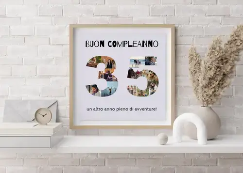 Collage Foto "35" Compleanno Personalizzabile