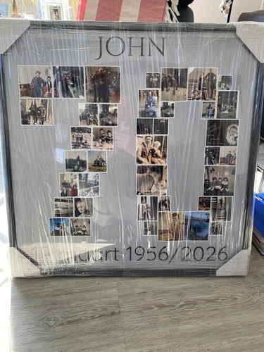 Foto del cliente Joop per la recensione Stampa Fotocollage Poster con cornice (legno, nero) 70x70cm