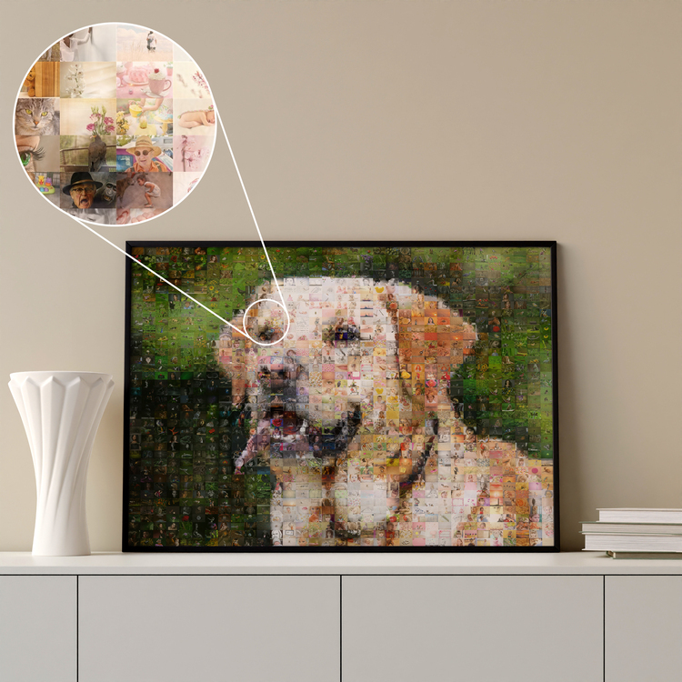 Mosaico Fotografico Personalizzato: Ritratto di Cane