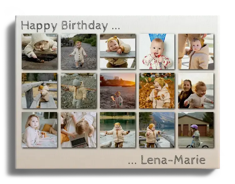 Collage di foto a griglia con foto di bambini per compleanno
