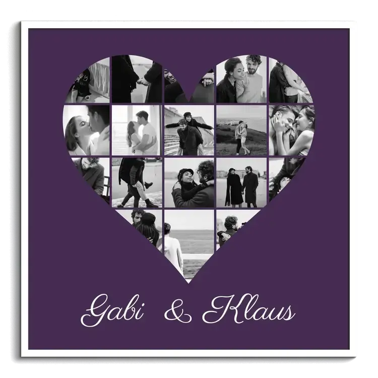 Collage fotografico a forma di cuore amore e partnership