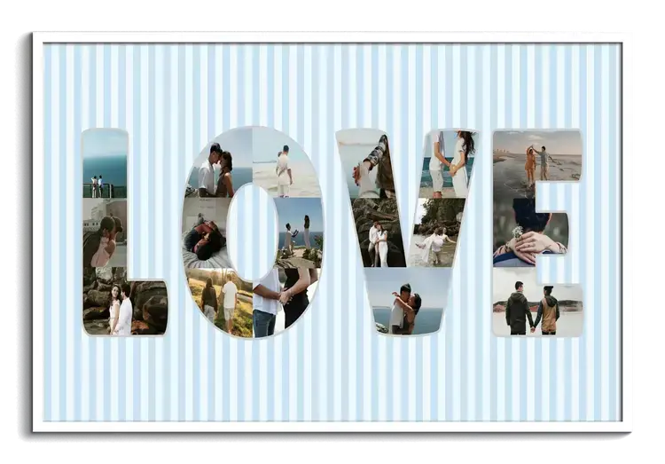 Scritta AMORE come collage di foto
