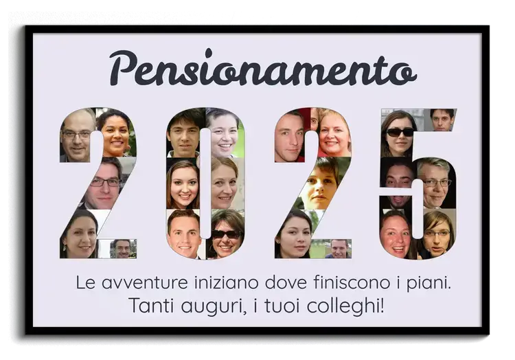 Fotocollage Numero anni da Colleghi Pensione