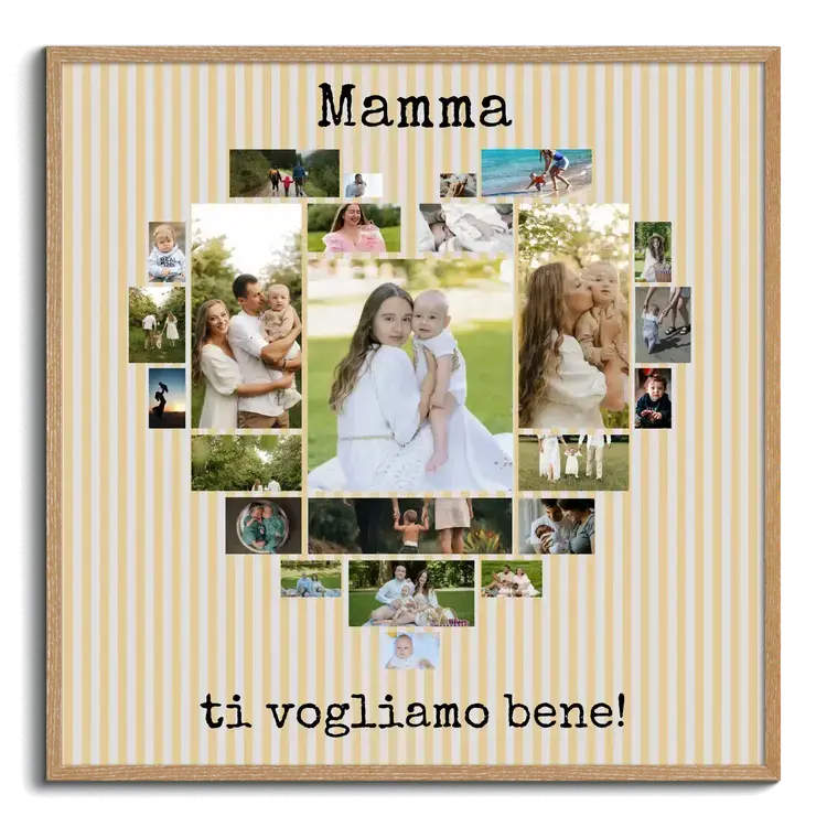 Regalo personalizzato per mamma foto come cuore con messaggio MAMA WE LOVE YOU