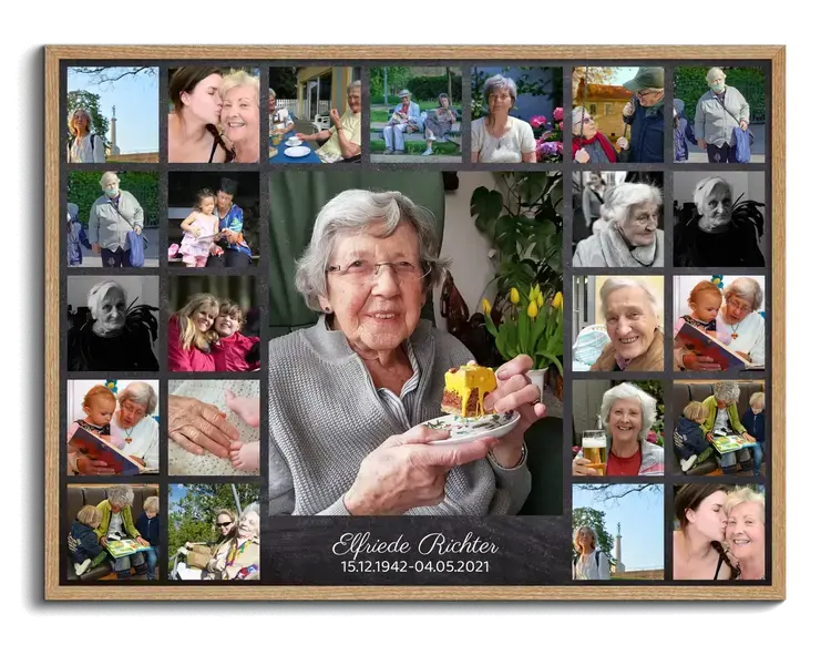 Fotocollage per commemorazione al funerale