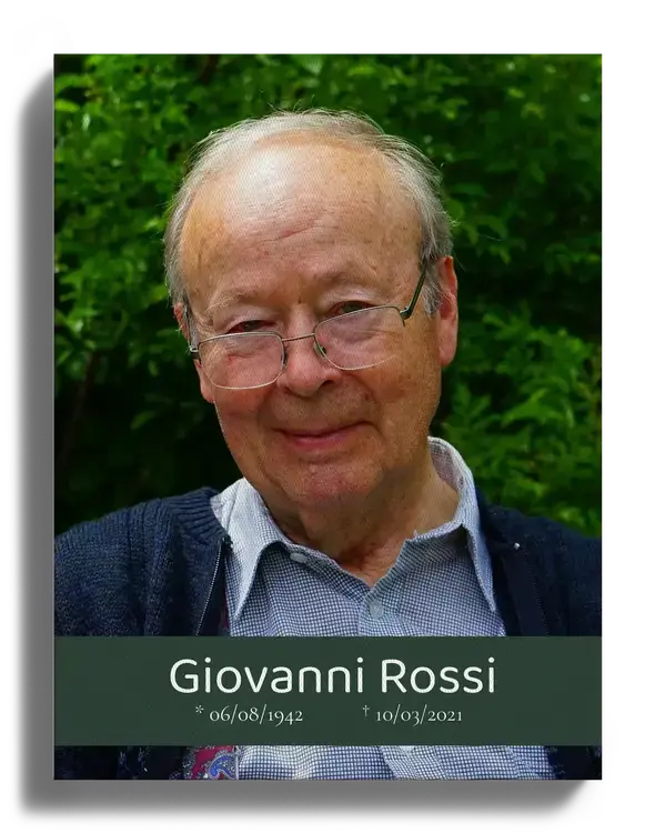 Immagine commemorativa con nome e date