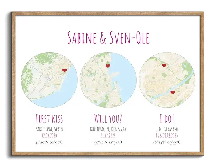 Milestones d'amore: 3 carte rotonde personalizzate