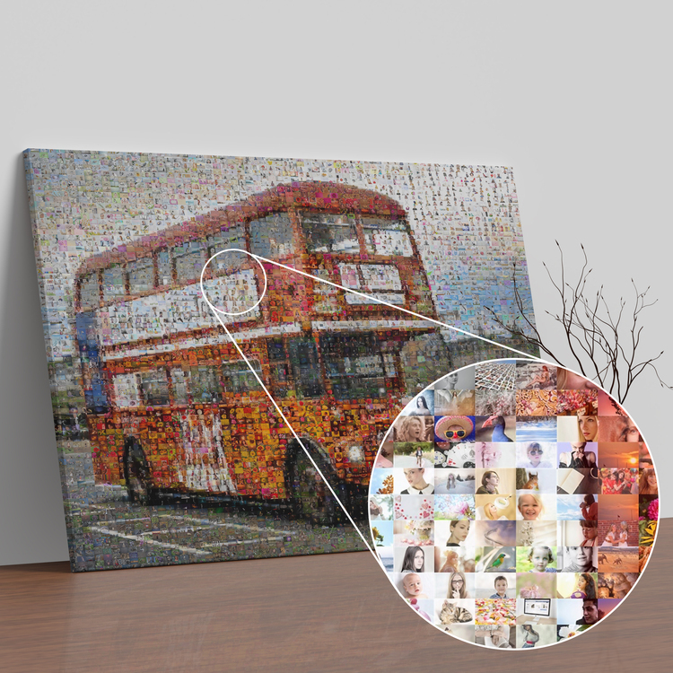 Fotomosaico personalizzato Bus Londinese