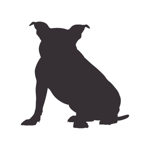 Silhouette di cane American Bully seduto