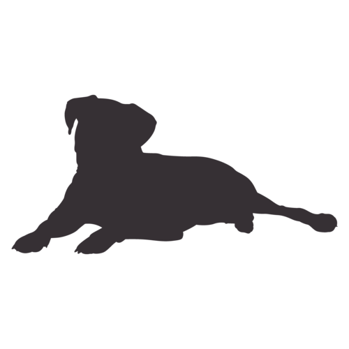 Silhouette di cane Boxer seduto