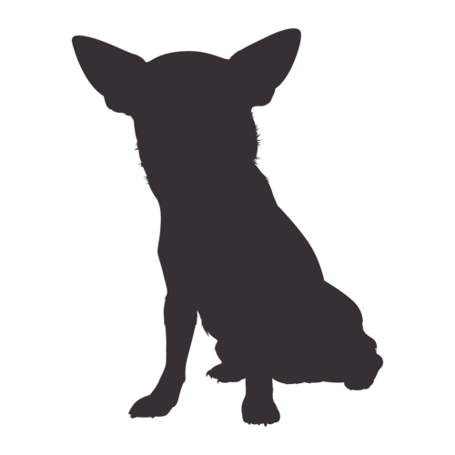 Silhouette di cane Chihuahua seduto