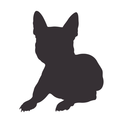 Silhouette di cane Bulldog Francese seduto