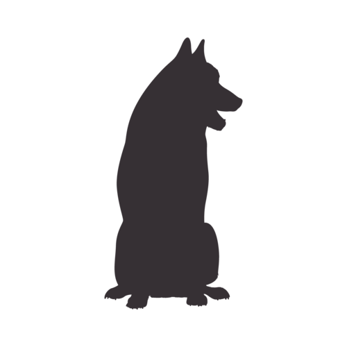Silhouette di cane Siberian Husky seduto