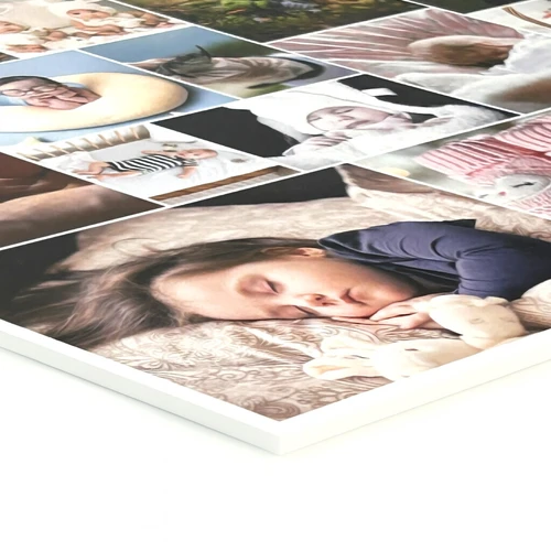 Collage fotografica su pannello rigido in schiuma: vista dettaglio