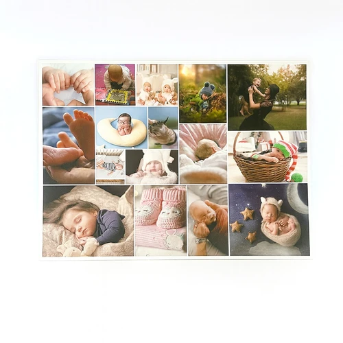 Collage fotografica su pannello rigido in schiuma: vista frontale